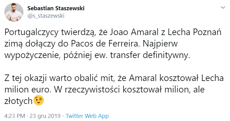 HIT! Tyle w rzeczywistości Lech ZAPŁACIŁ za Amarala O.o